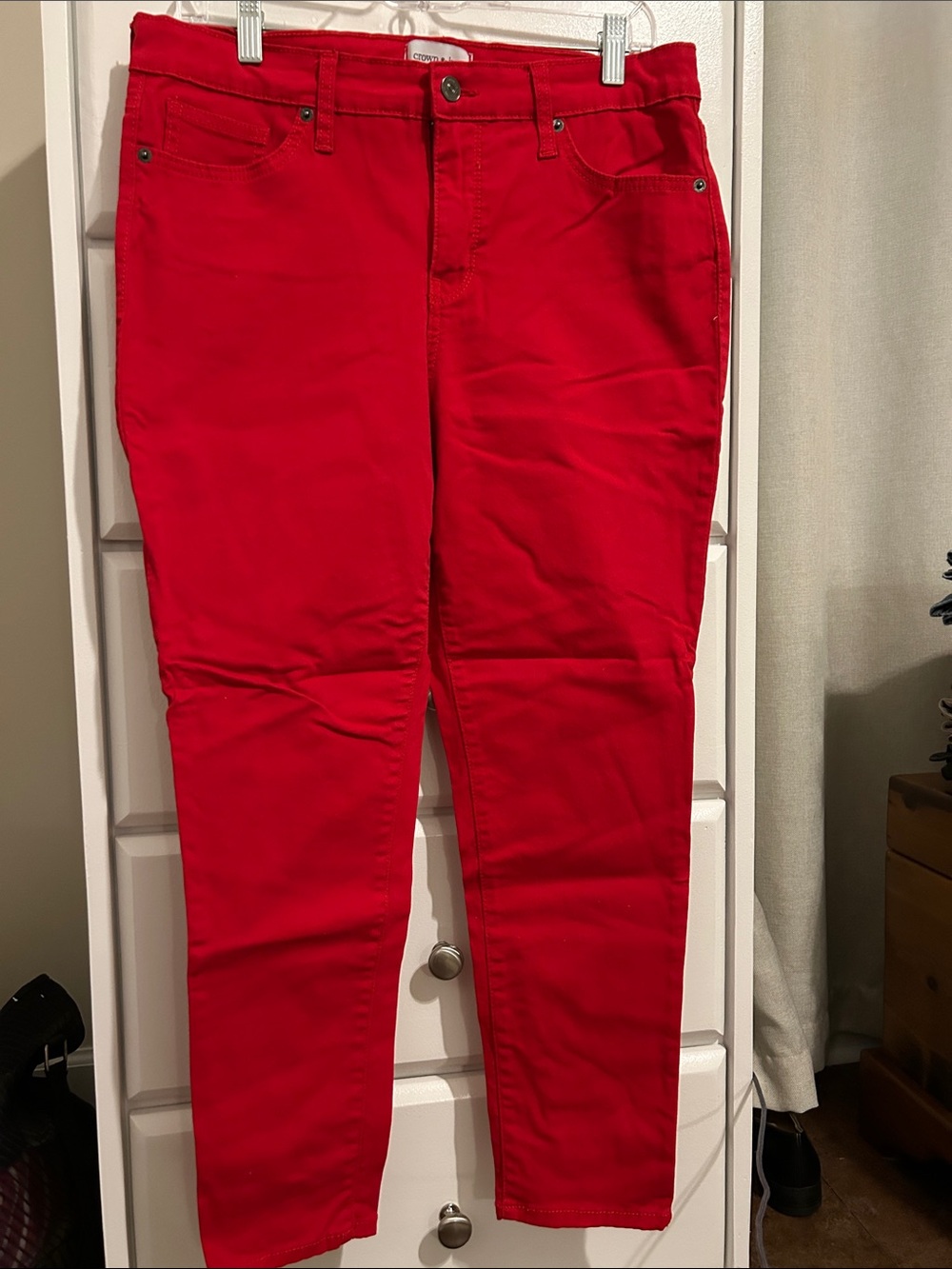 crown & ivy Red Skinny Jeans